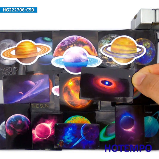 50Pieces Universe Galaxy Planet Star Space Explore Waterproof Stickers for Luggage Bike Motorcycle Car Phone Laptop Sticker Toys