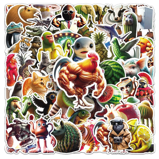 50PCS Funny Meme Stickers: Waterproof Desktop Decor