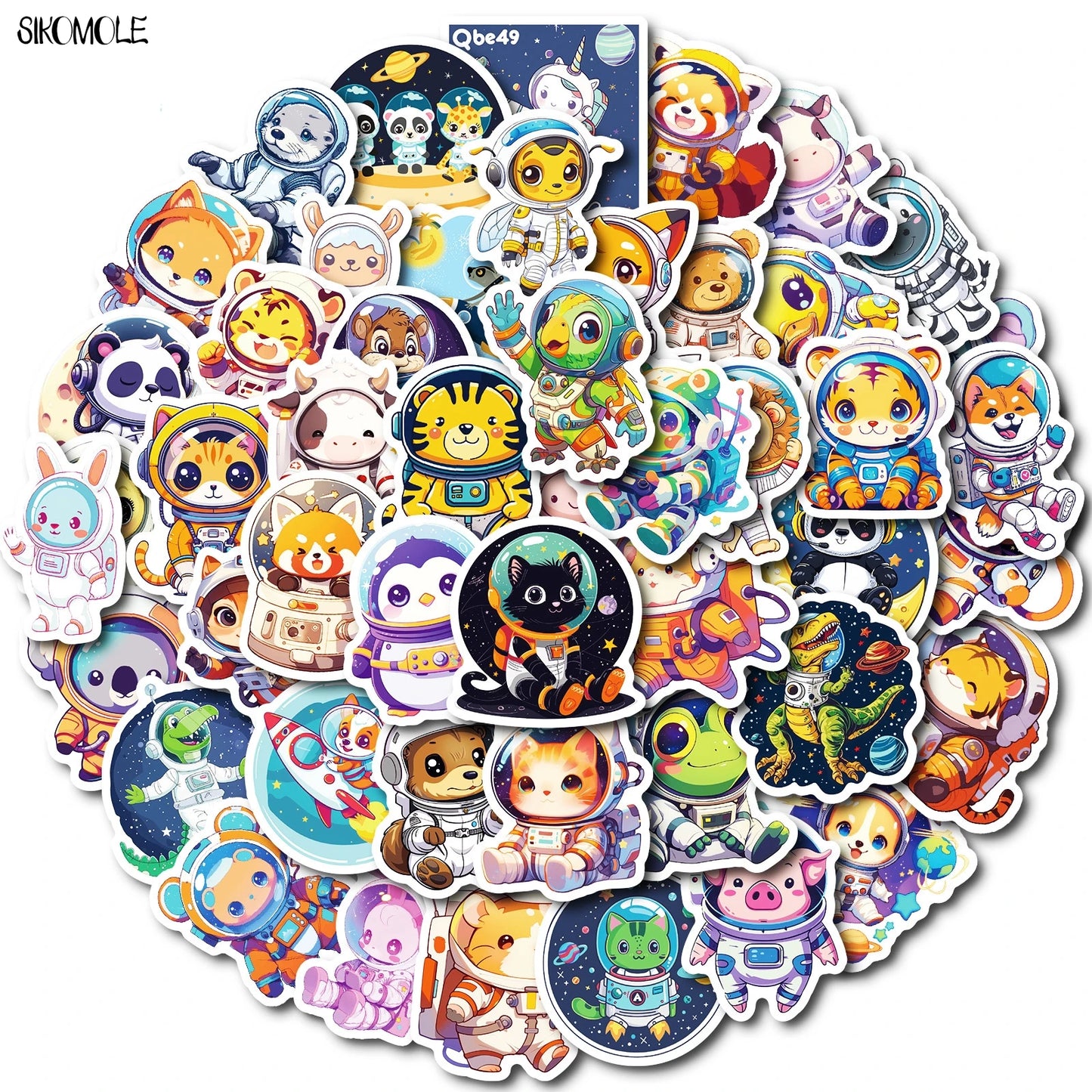 Cartoon Animal Astronaut Stickers for Kids - DIY, Phone, Laptop, Luggage, Skateboard Decals