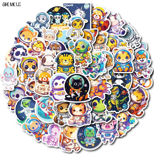 Cartoon Animal Astronaut Stickers for Kids - DIY, Phone, Laptop, Luggage, Skateboard Decals