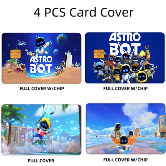 Cartoon Credit Card Stickers Set - Waterproof, 4pcs
