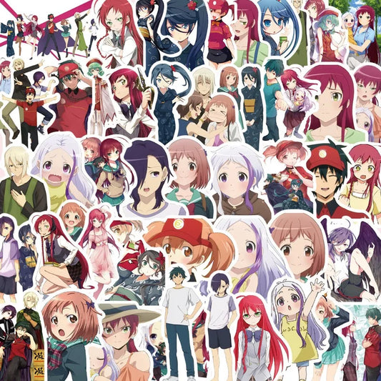 50pcs Hataraku Maou-sama Anime Stickers for Laptop, Phone, Car, Scooter, and More