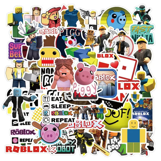 50pcs Roblox Stickers for Laptop, Phone, Car, Scooter, Suitcase, Water Bottle, Stationery, Refrigerator