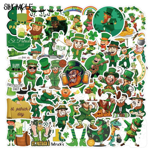 St. Patrick's Day Green Cartoon Stickers - 10/30/50PCS Aesthetic DIY Decals