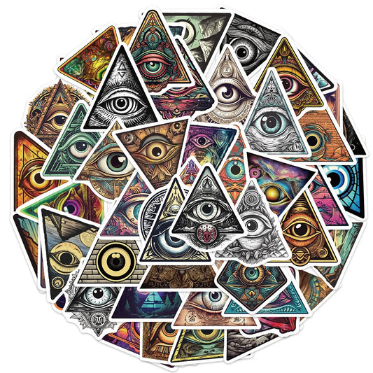 Eye of Providence Stickers 10/30/50PCS for Phone Laptop Luggage Skateboard Graffiti Kids Gift