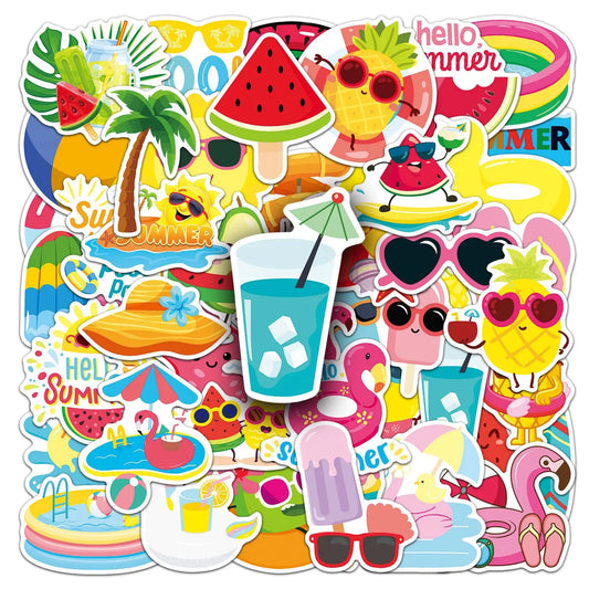 Summer Graffiti Stickers Waterproof Decals for Laptop Phone Guitar Skateboard Kid Toy