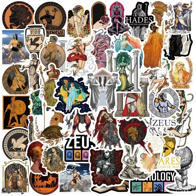 Greek Mythology Graffiti Stickers Pack - Suitcase, Water Bottle, Phone, Notebook Decor