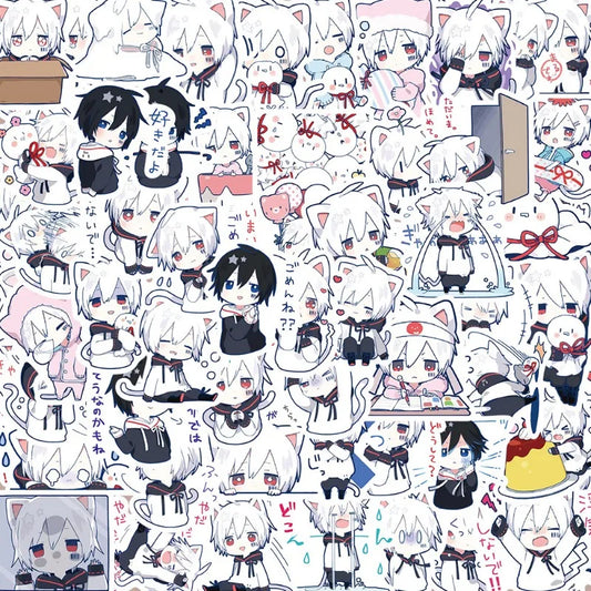 65pcs Mafumafu Cartoon Sticker Set for Luggage, Water Cup, Phone, Laptop, Scooter, Refrigerator