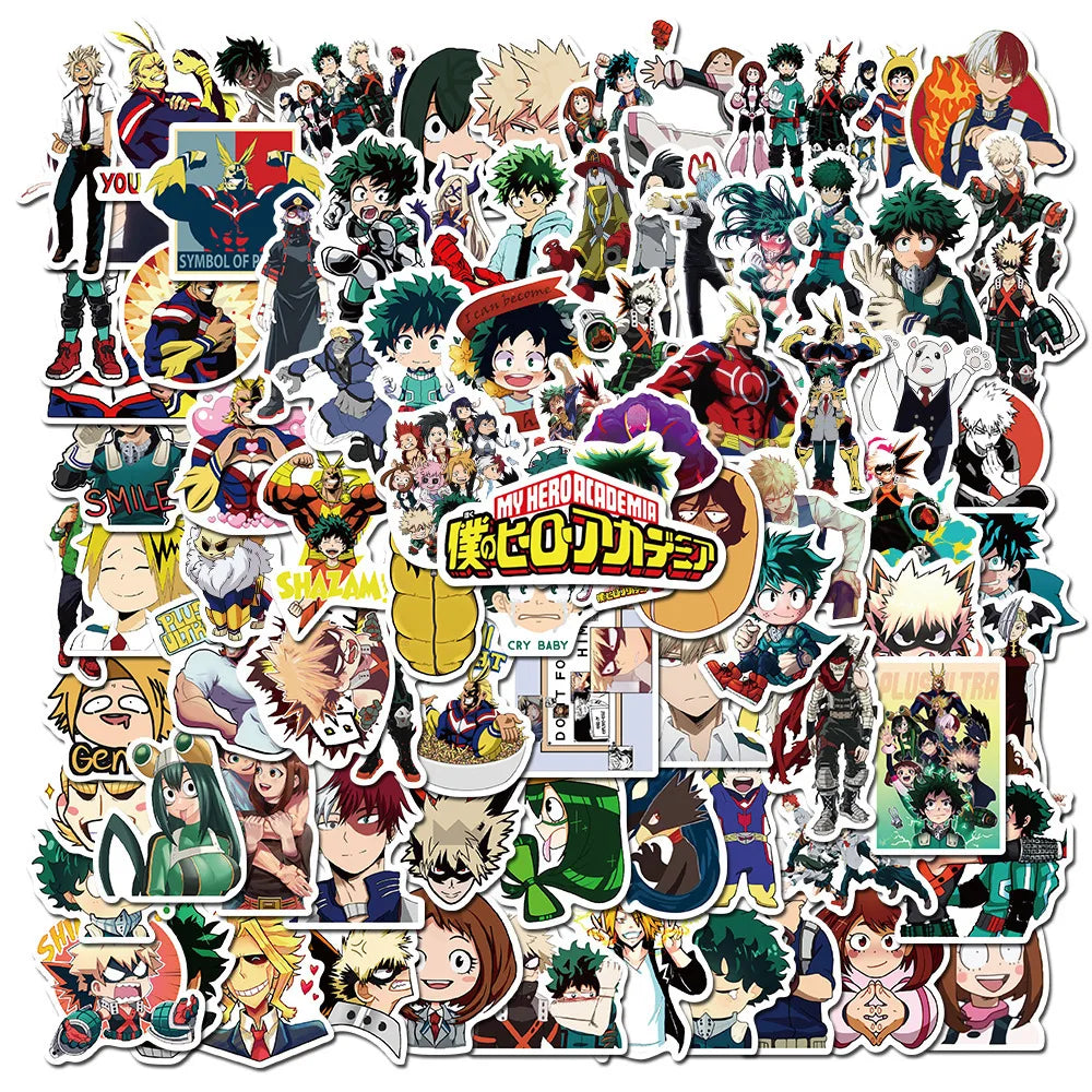 100 My Hero Academia Waterproof Stickers Set