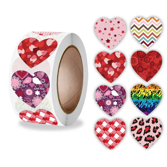 Valentine Heart Stickers: Thank You Gift Box Labels