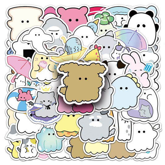 Kawaii Ghost Stickers Set: Cute Cartoon for DIY & Decor
