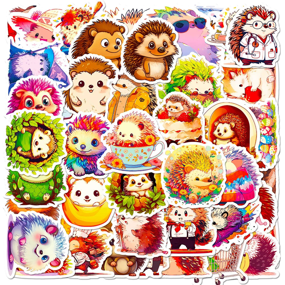 10/30/50pcs Cute Animal Hedgehog Graffiti Stickers Kawaii Aesthetic Decals Laptop Notebook Phone Decoration Sticker Kids Toys