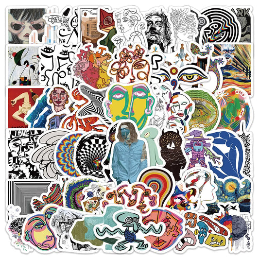Abstract Art Cartoon Stickers PVC Waterproof Skateboard Notebook Graffiti Toys