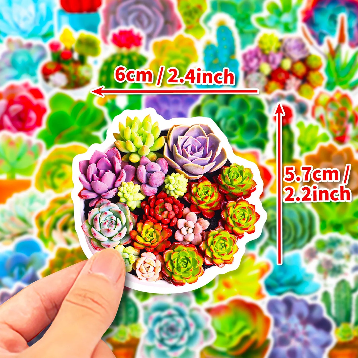 10/30/50PCS Cute succulent potted plant stickers DIY Graffiti Decal for Phone Luggage Laptop Scrapbook Waterproof Toy Gift Art