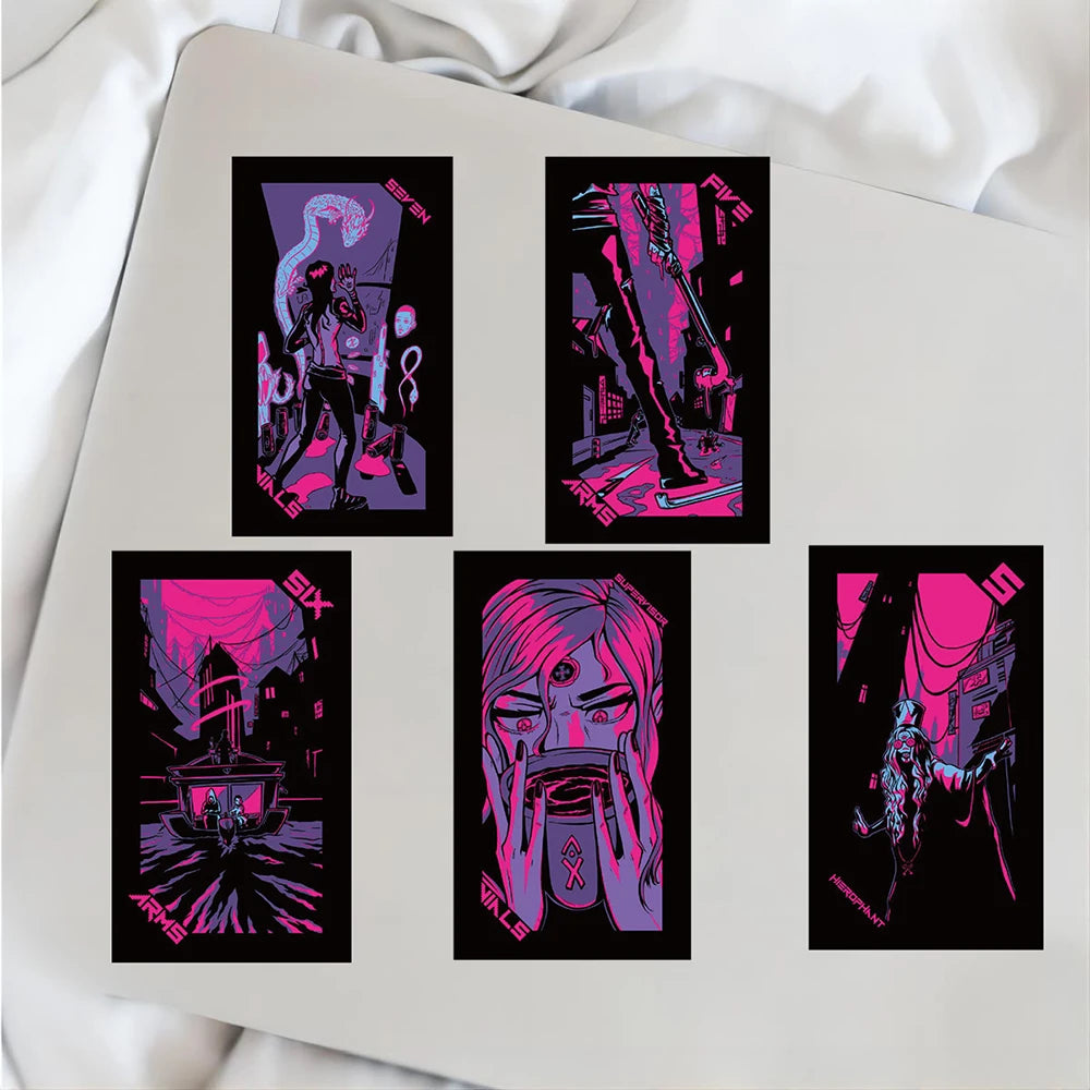 10/30/72PCS Dark Tarot Cards Purple Cool Stickers Decoration For Phone Laptop Notebook Skateboard Bike Car Wall Decals Toys Gift