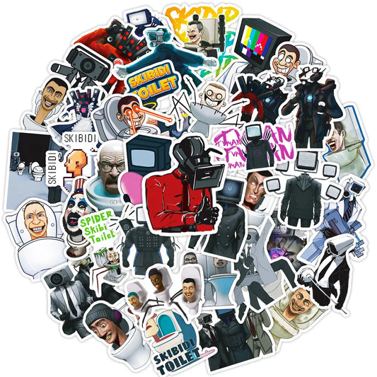 Skibidi Toilet Game Stickers Decals for Laptop Phone Luggage Skateboard Guitar 10/30/50PCS