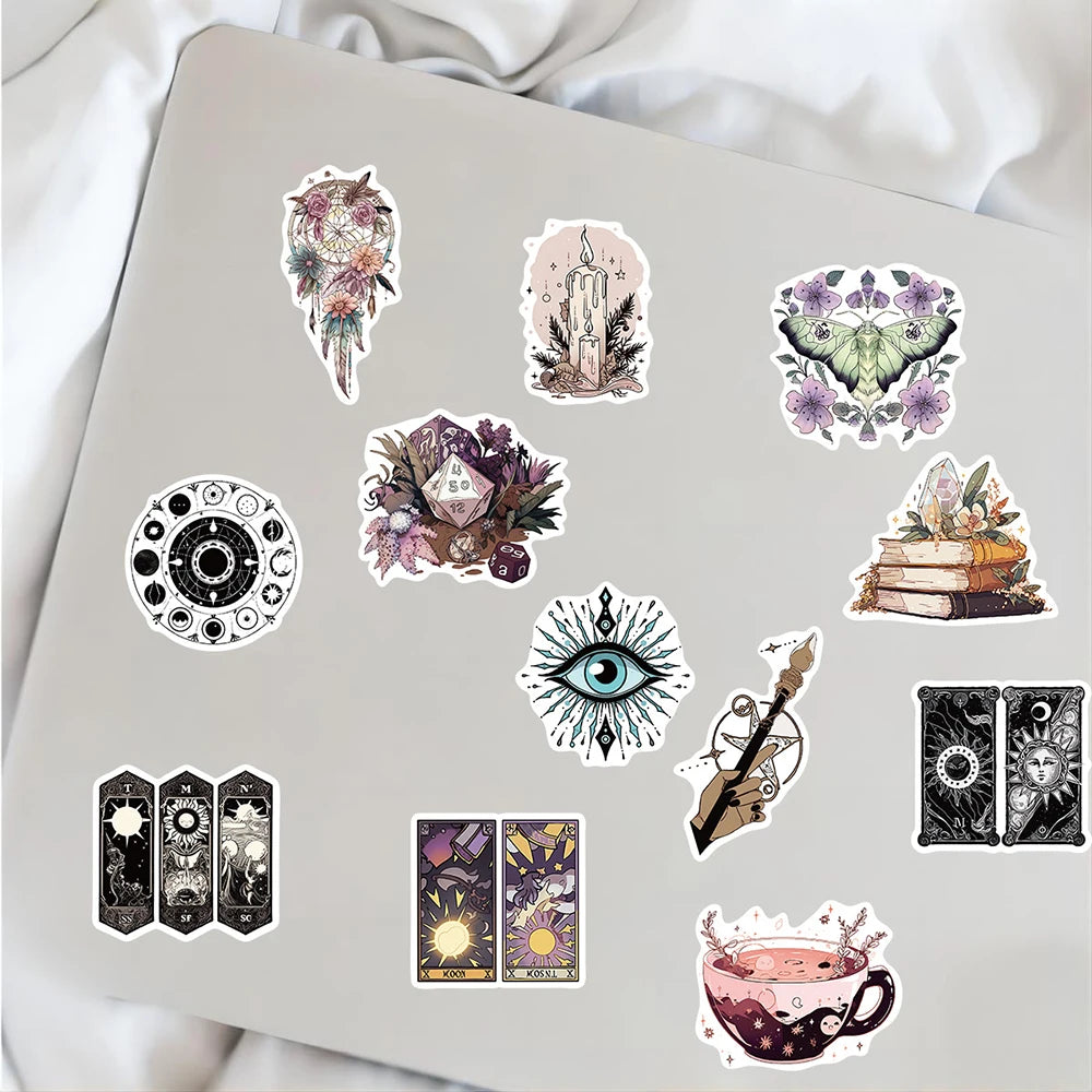 10/30/50PCS Gothic Magic Witch Stickers Aesthetic Graffiti DIY Phone Laptop Scrapbook Suitcase Bike PVC Watrproof Decals Kid Toy