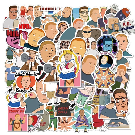 50pcs King of The Hill Stickers for Laptop, Water Bottle, Phone, Scooter, Notebook, Fridge Decor