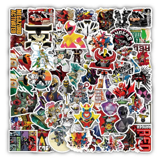 Power Rangers Stickers for Laptop, Phone, Scooter, Suitcase, Water Bottle, Stationery, Refrigerator - 60pcs