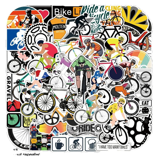 50 MTB Bike Stickers Waterproof Decals for Luggage & Phone