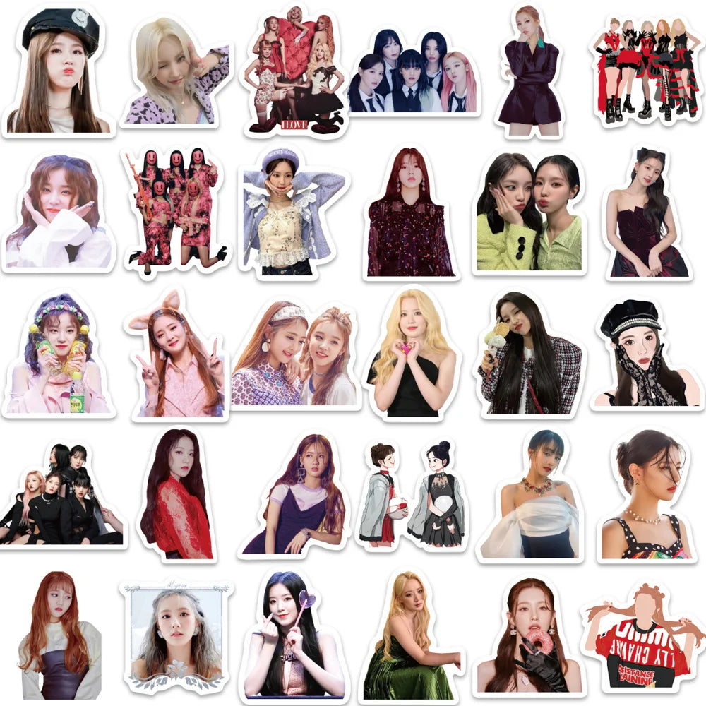 10/50pcs/set (G)I-DLE Graffiti Stickers Korean Girl Group Stickers Lomo Cards GIDLE Album Girls I Burn Photo Card Postcard