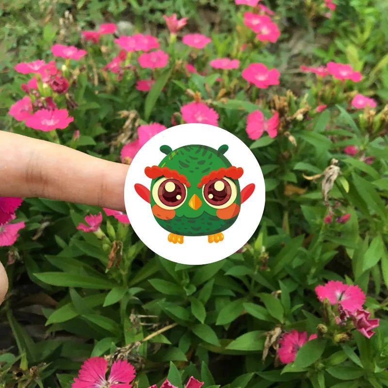 100-500pcs Owl Animal Sticker Reward Sticker Party DIY Gift Decoration Seal Label Children's Toys Office Stationery