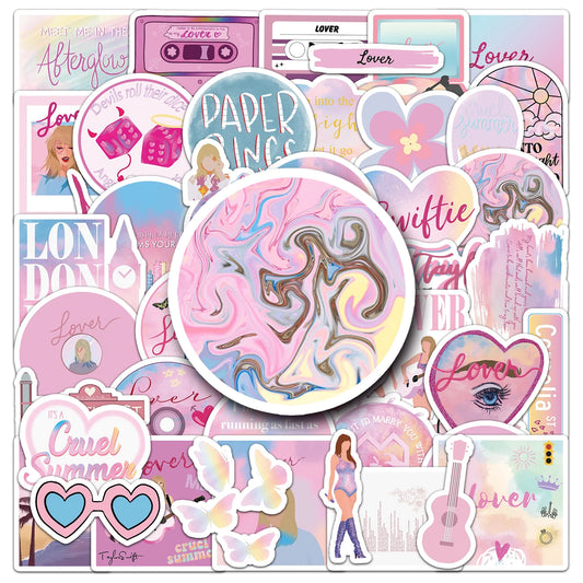 50 Cute Cartoon Waterproof Stickers for Helmets & Water Cups