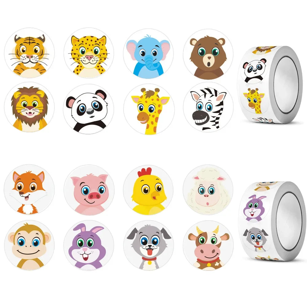 500pcs Teacher Reward Stickers for Kids Children Kindergarten School Encouragement Students Games Toy Animals Stationery Sticker