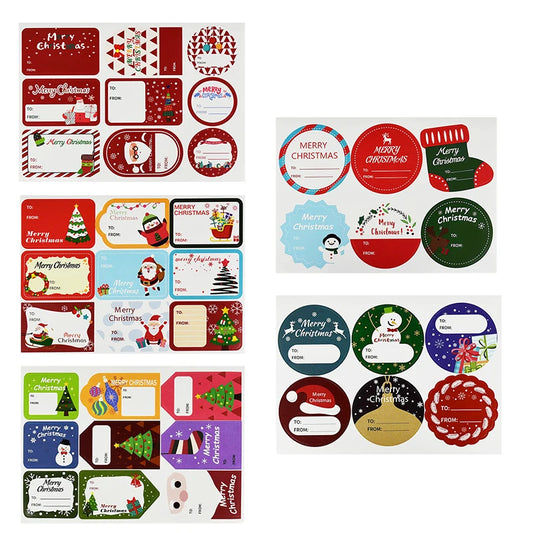 5Sheet Merry Christmas Label Sticker Present Seal Gift Package Sticker DIY Handmade Stickers Christmas Party Tags Decoration