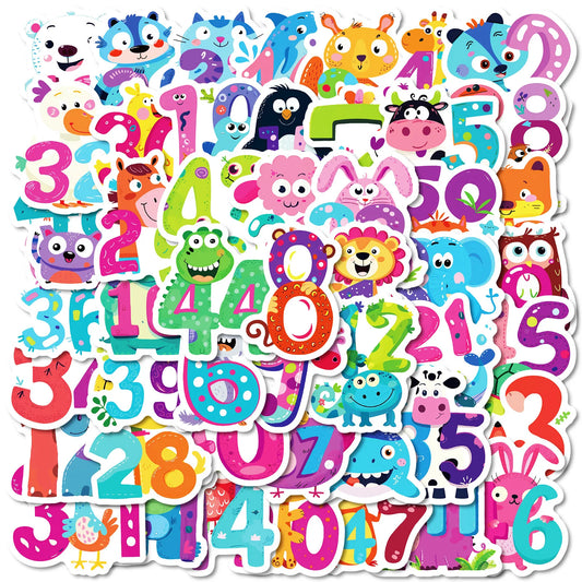 50Pcs Cartoon Animal Graffiti Stickers for Helmet, Wall, DIY Decoration