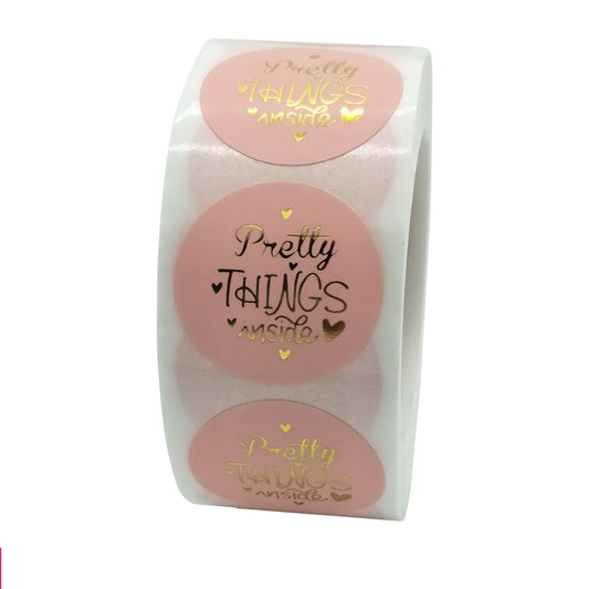 Pink Thank You Stickers for Small Business Packaging