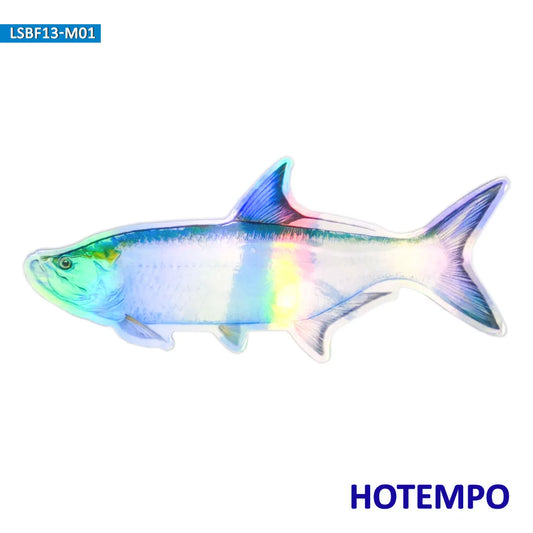20cm Laser Big Size Sea Fish Go Fishing Style Salmon Stickers for Fisherman Boat Glass Luggage Motorcycle Car Waterproof Sticker