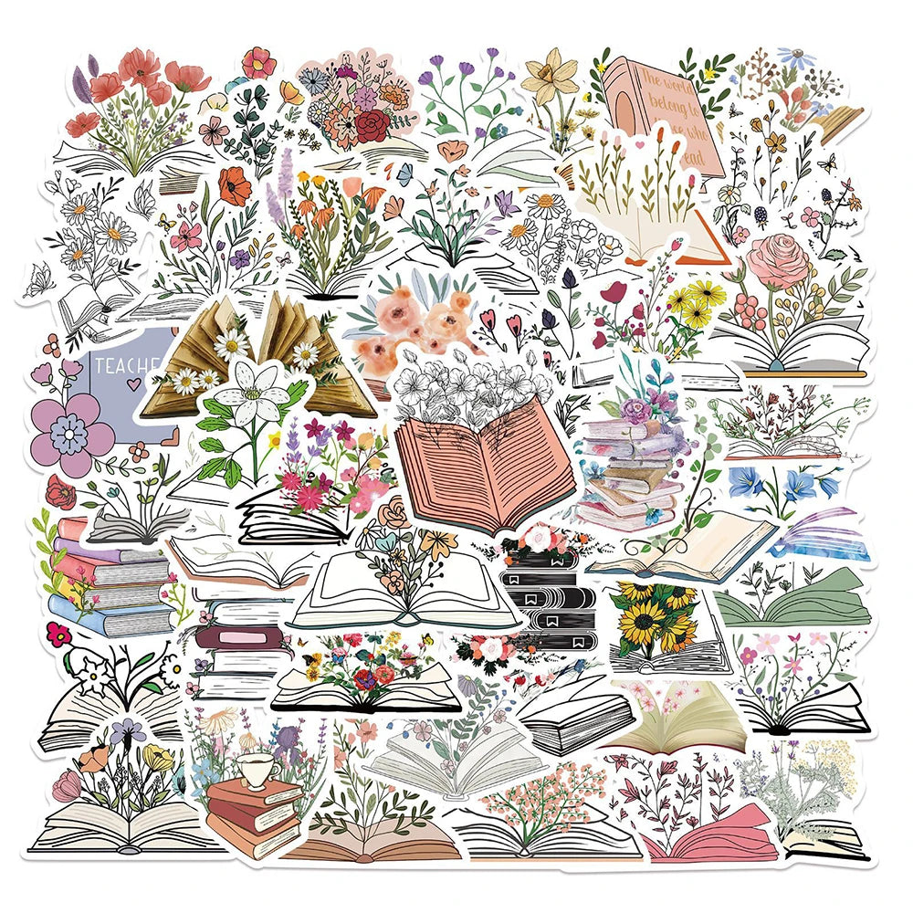 Art Flower Cartoon Stickers 10/30/50pcs Aesthetic Decals for Scrapbook Laptop Guitar Luggage