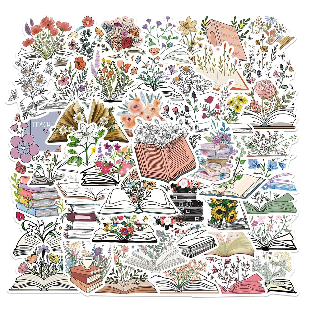 Art Flower Cartoon Stickers 10/30/50pcs Aesthetic Decals for Scrapbook Laptop Guitar Luggage