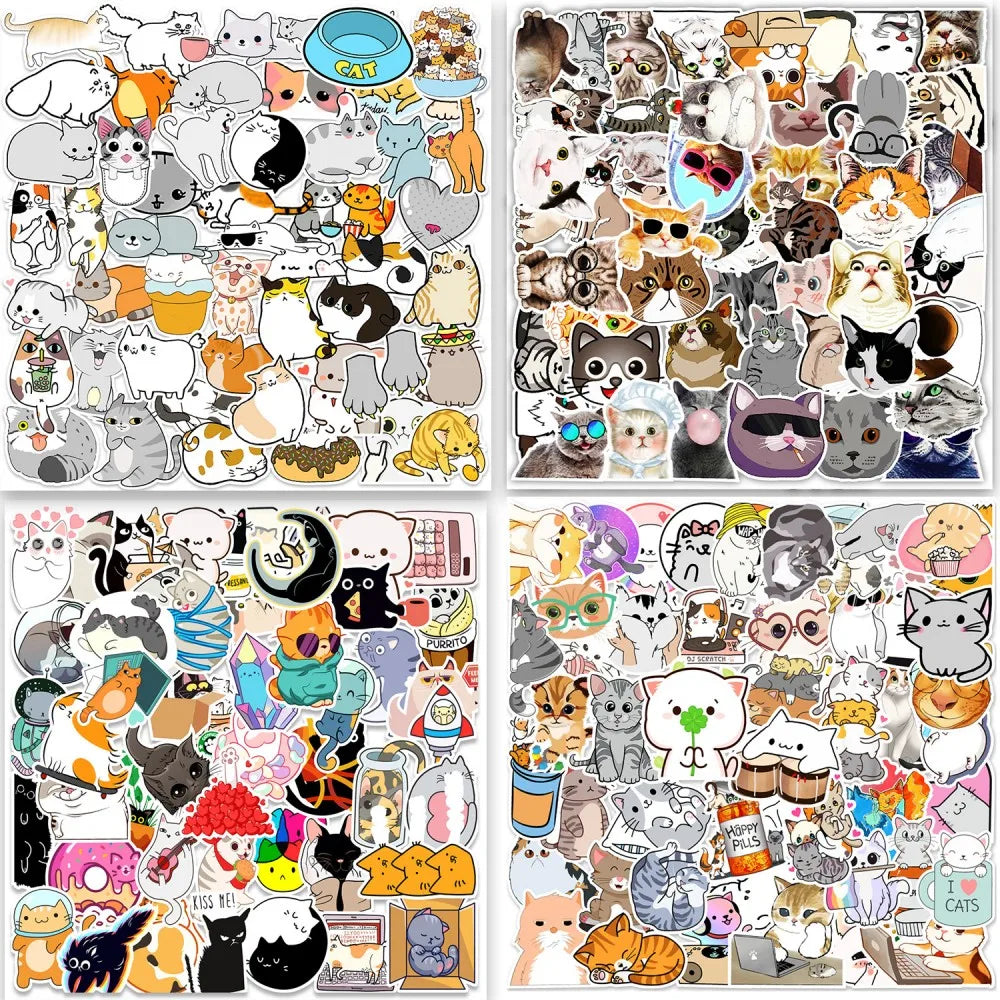 50pcs Cute Animal Cats Dog Water Proof Stickers Cartoon Decals DIY Diary Suitcase Scrapbook Phone Laptop Bike Kids Toy Sticker