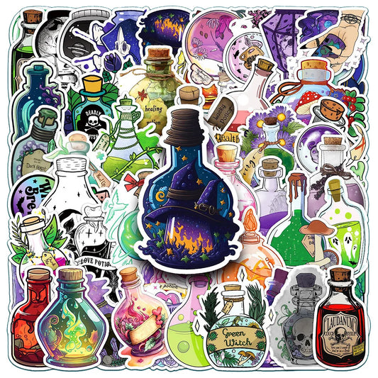 Cartoon Magic Potion Stickers - 10/30/50pcs Aesthetic Decals for Laptop, Notebook, Suitcase, Phone