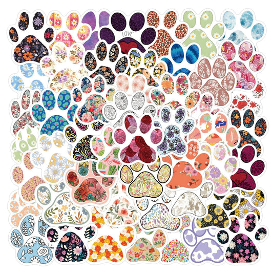 Animal Paw Flower Stickers for DIY Scrapbooking Decor Phone Laptop Guitar Skateboard