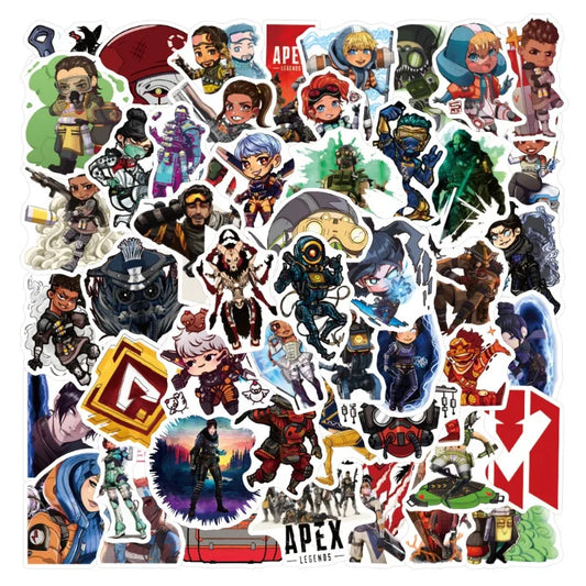 50pcs APEX Game Cartoon Stickers for Laptop, Phone, Car, Scooter, Water Bottle, Suitcase, Refrigerator