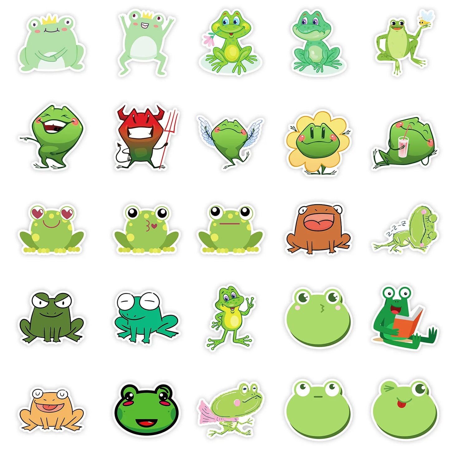 10/30/50PCS Frog Cartoon Stickers Cute Animal Meme Sticker Scrapbook Luggage Laptop Guitar Car Bike Skateboard Decals Kids Toys