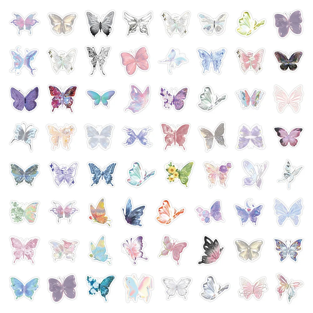 10/30/50PCS Cute Butterfly Stickers Aesthetic Graffiti DIY Waterproof Skateboard Phone Fridge Phone Guitar Bike Graffiti Kid Toy