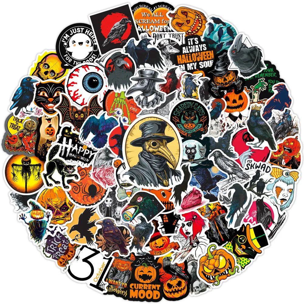 100Pcs Pumpkin head skateboard fashion Hallowmas Stickers For Suitcase Skateboard Laptop Phone Car Styling DIY Decal waterproof