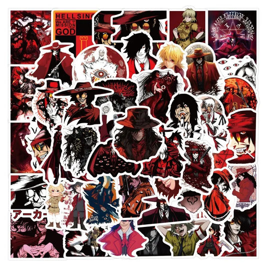 HELLSING Anime Stickers Pack - 60pcs for Luggage, Phone, Laptop, Car, Scooter, Fridge