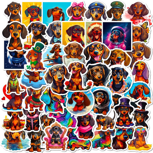 Cute Pet Dog Stickers for DIY Suitcase, Water Bottle, Phone, Laptop, Guitar, Car, Helmet, Skateboard - 10/25/50pcs