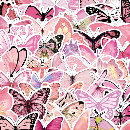 Cartoon Animal Butterfly Stickers for Phone Laptop Luggage Skateboard Kids Gift