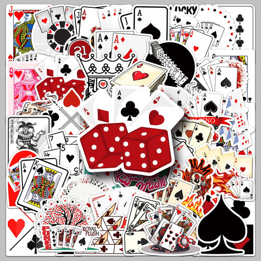 Cool Playing Card Stickers 10/30/50PCS Waterproof DIY Decoration for Motorcycle, Phone, Notebook, Fridge, Suitcase, Car