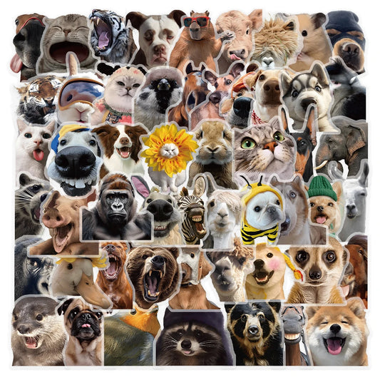 Cute Animal Meme Stickers - 10/30/50pcs for Laptop, Phone, Notebook