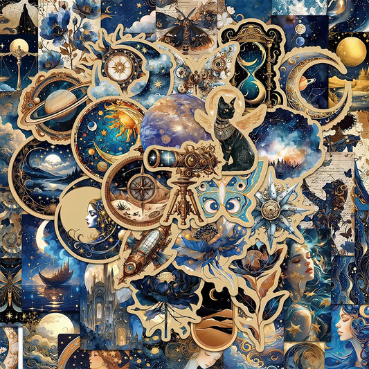 Moon Aesthetic Stickers - 10/30/50pcs for Laptop, Notebook, Phone, Suitcase Decoration