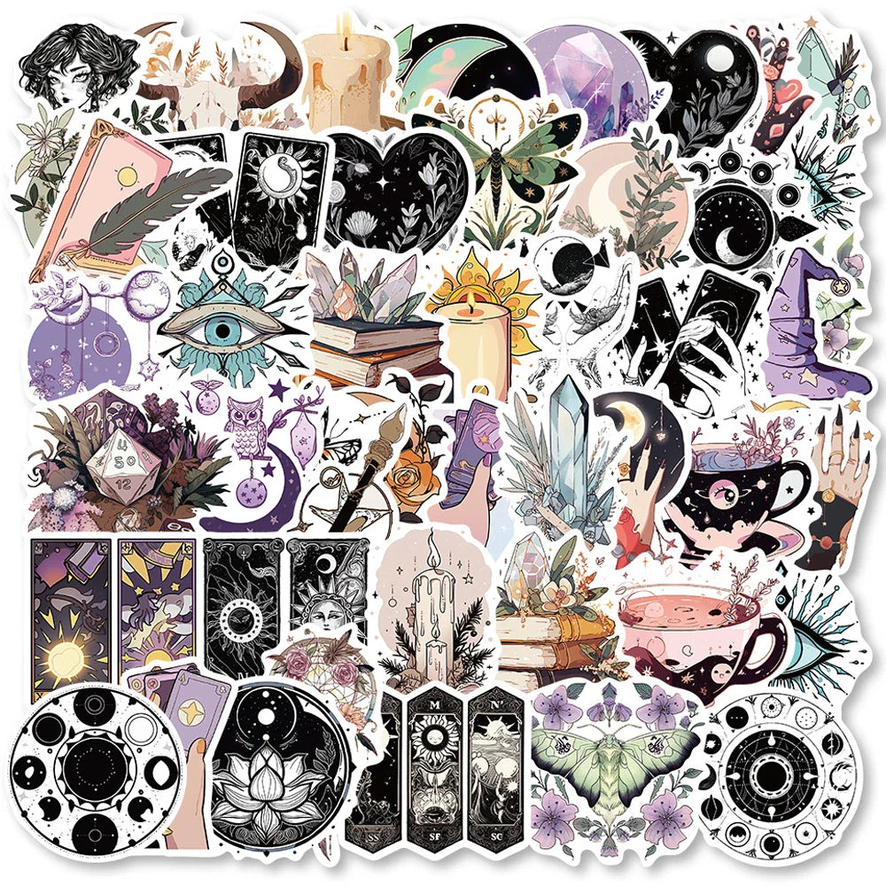Boho Witchy Magic Crystal Stickers Waterproof Laptop Skateboard Car Phone Toy 10/30/50pcs