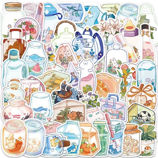 Cute Cartoon Aesthetic Stickers for Laptop, Fridge, Phone, Scrapbook, Suitcase - 10/30/50pcs