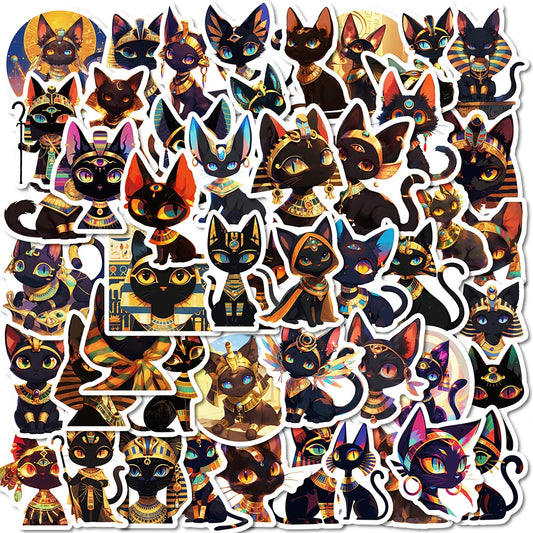 Egypt Cat Stickers 10/30/50pcs Waterproof Decals for Skateboard, Laptop, Motorcycle, Phone, Kids Toys